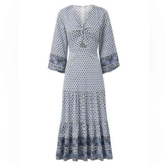 NWT Veronica Beard Dinia Printed Midi Dress Size 8 - Picture 6 of 6